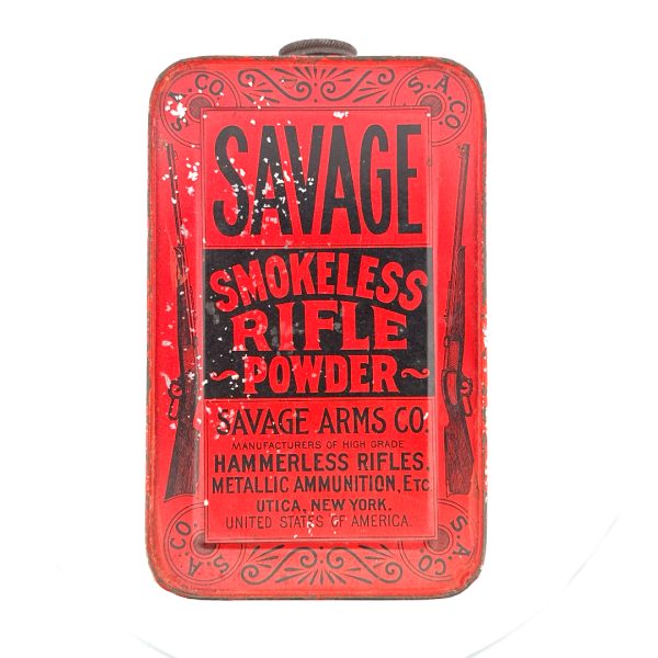shot_20260622175056 Savage Arms Company, Smokeless Rifle Powder, Powder Tin (Empty)