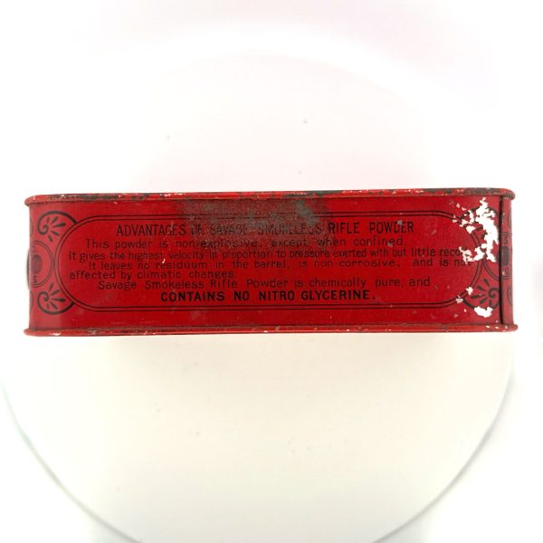 shot_20260622175126 Savage Arms Company, Smokeless Rifle Powder, Powder Tin (Empty)