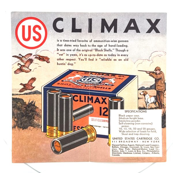US Cartridge Company, US Climax Shotgun Shells, Pamphlet