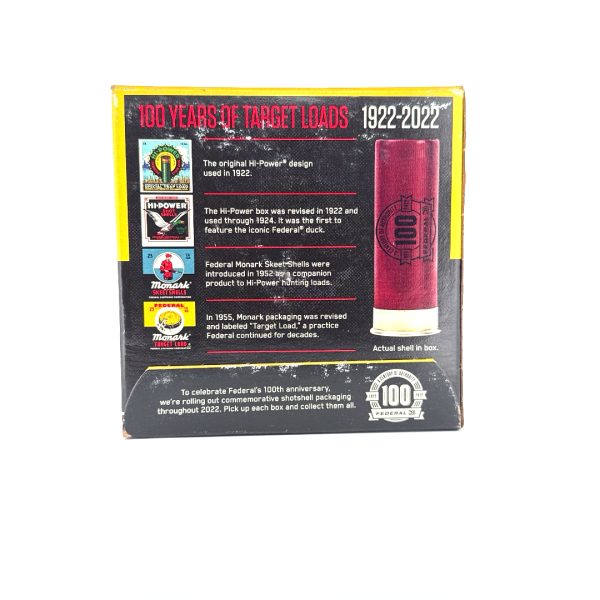 Federal, Monark, 12 Gauge, #8 Shot, 100 Year Commemorative Shotgun Shell 1 Piece Box