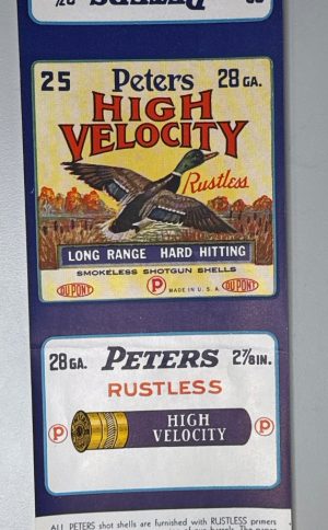 Peters, High Velocity, 28 Gauge, Shotgun Shell Box, New old Stock Label
