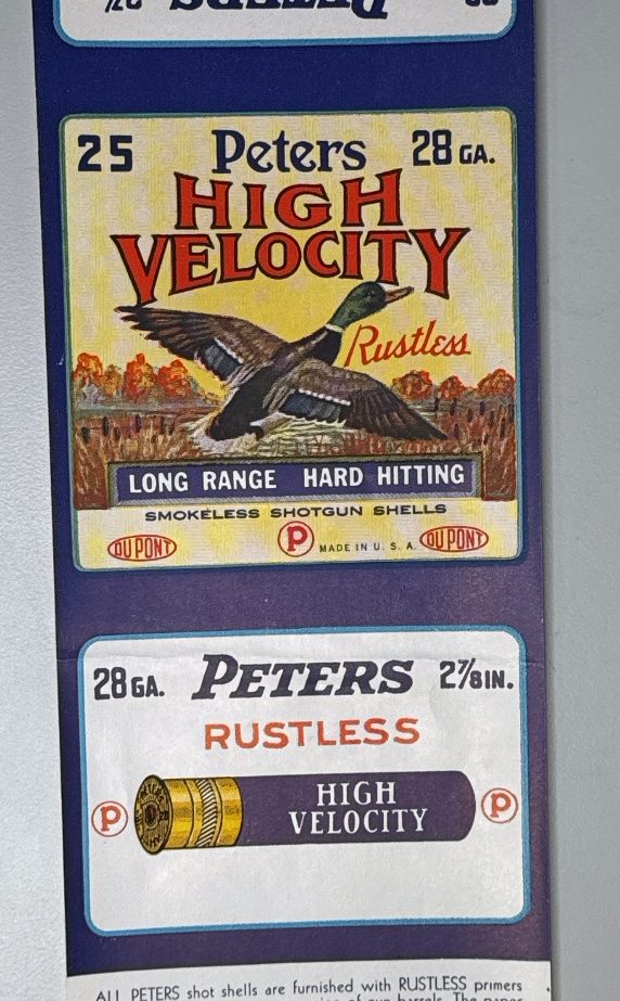 Peters, High Velocity, 28 Gauge, Shotgun Shell Box, New old Stock Label