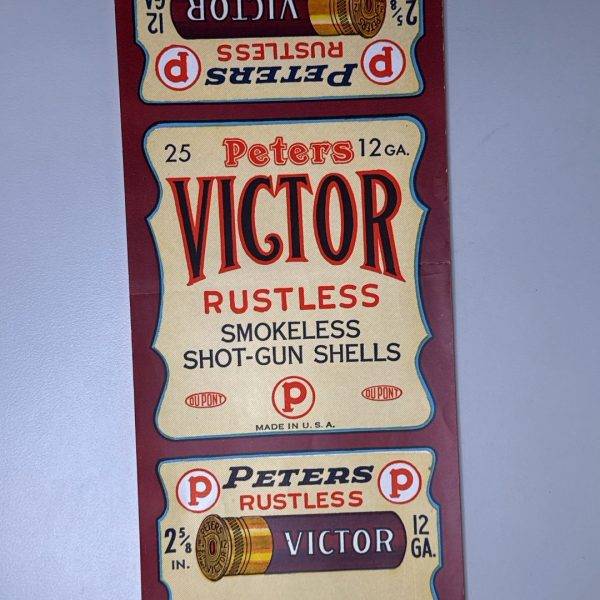 Peters, Victor, 12 Gauge, Shotgun Shell Box, New old Stock Label