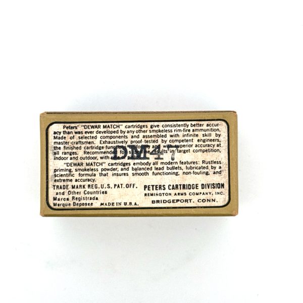 Peters, Dewar Match, .22 Long Rifle, 1 Piece Box