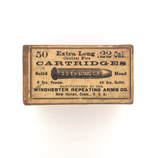 Winchester, Early Center Fire, .22 Extra Long CF, 2 Piece Box (AKA 22 Maynard)