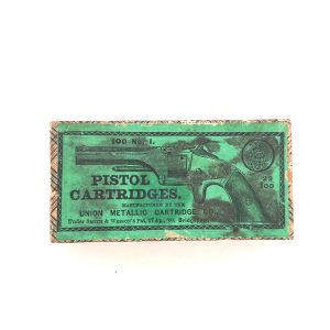 UMC, Early Pistol Cartridges, .22 Short, 2 Piece Box (Partial)
