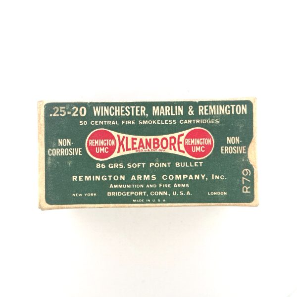 Remington, Kleanbore, Dogbone, .25-20, 86 Grain Soft Point Bullet, 1 Piece box