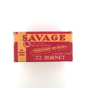Savage, .22 Hornet, 45 Grain Mushroom, 1 Piece Box