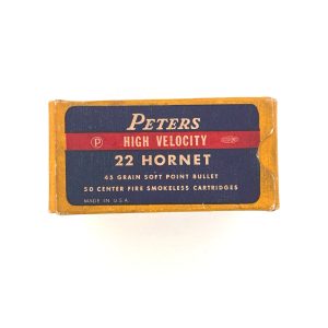 shot_20260709161032 Peters, High Velocity, .22 Hornet, 45 Grain Soft Point, 1 Piece Box