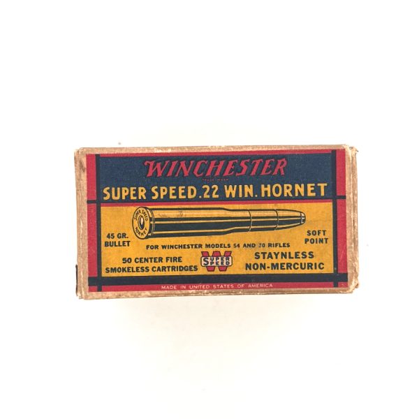 shot_20260709161119 Winchester, Super Speed, .22 Hornet, 45 Grain Soft Point, 1 Piece Box