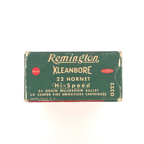 Remington, Kleanbore, .22 Hornet, 1 Piece Box