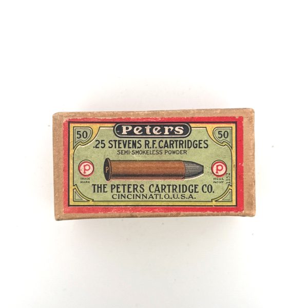 Peters, Semi-Smokeless, .25 Stevens Rim Fire, 2 Piece Box