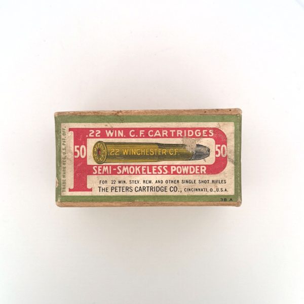Peters, Semi-Smokeless, .22 Single Shot Center Fire, New Primed Empty (NPE), 2 Piece Box