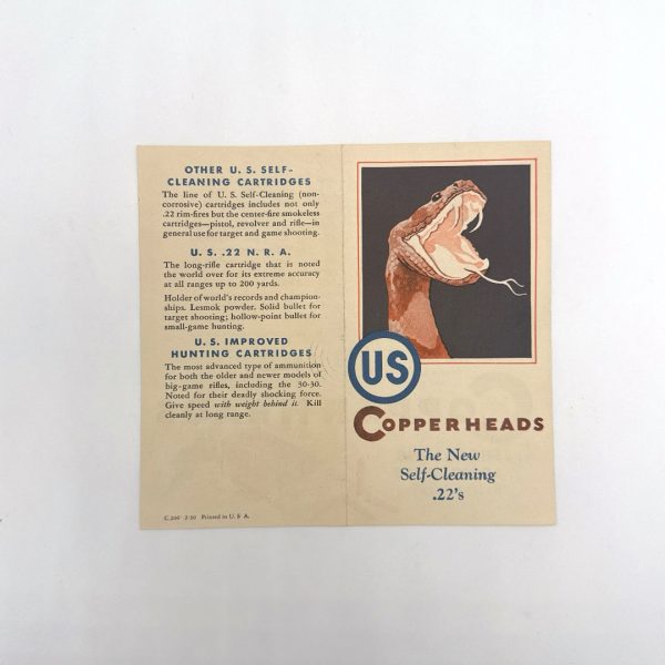 U.S. Cartridge, .22 CopperHeads, Pamphlet