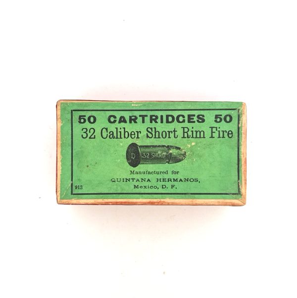 Quintana Hermanos, (Made by Dominion) .32 Short Rim Fire, 2 Piece Box