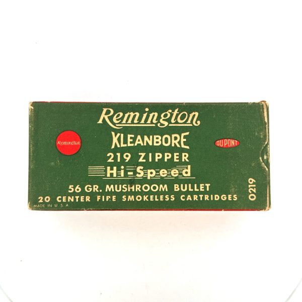 Remington, Hi-Speed, .219 Zipper, 56 Grain Mushroom Bullet, 1 Piece Box