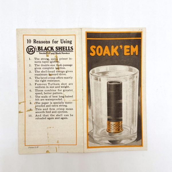 U.S. Cartridge Company, Black Shells "Soak'em", Pamphlet