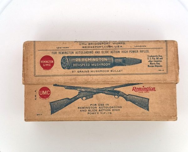 Remington, Hi-Speed, .25 Remington, 87 Grain Mushroom Bullet, 2 Piece Box