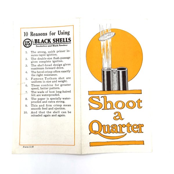 U.S. Cartridge, Black Shells, "Shoot a Quarter" Pamphlet