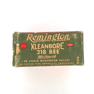 Remington, Kleanbore, .218 Bee, 46 Grain Mushroom Bullet, 1 Piece Box