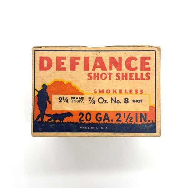 shot_20260716213844 U.S. Cartridge Company, Defiance, 20 Gauge, #8 Shot, 1 Piece Box