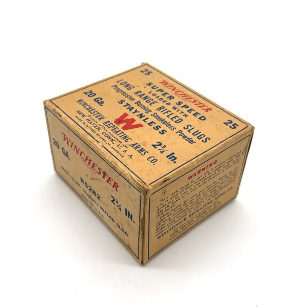 shot_20260716214006 Winchester, RIfled Slugs, 20 Gauge, 1 Piece Outer Carton (Empty)