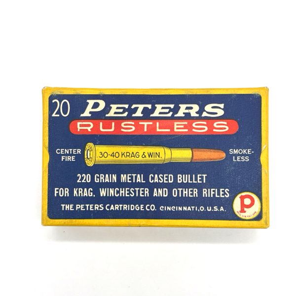 Peters, Rustless, .30-40 Krag CF, 220 Grain Metal Cased, 1 Piece Box