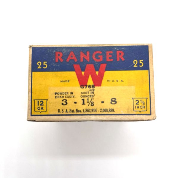 Winchester, Ranger, 12 Gauge, #8 Shot, 1 Piece Shot Shell Box