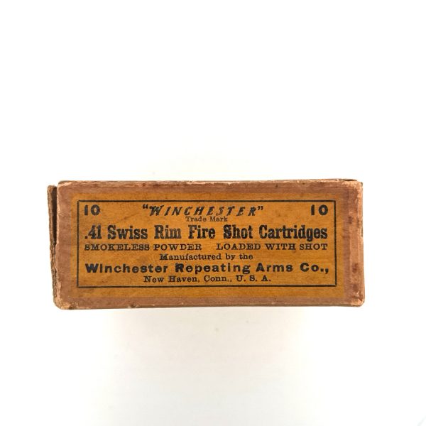 Winchester, Smokeless, .41 Swiss Rim Fire, Shot Cartridges, 2 Piece Box