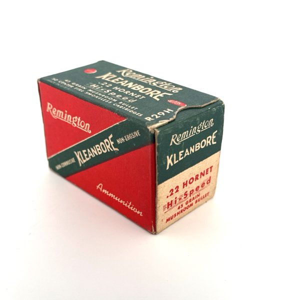 Remington, Kleanbore, .22 Hornet, 45 Grain Mushroom, 1 Piece Box