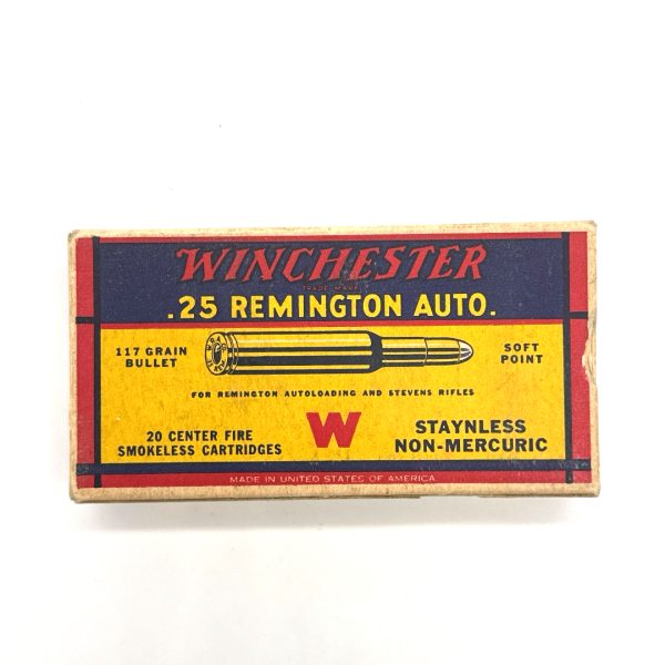 Winchester, Staynless, .25 Remington Auto, 1 Piece Box