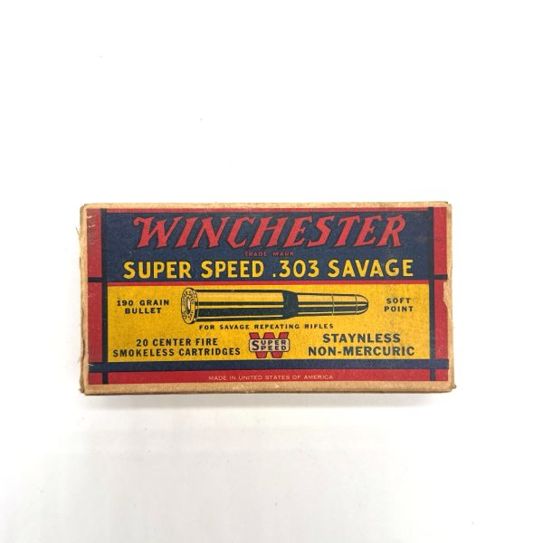 Winchester, Super Speed, .303 Savage 190 Grain Bullet, 1 Piece Box
