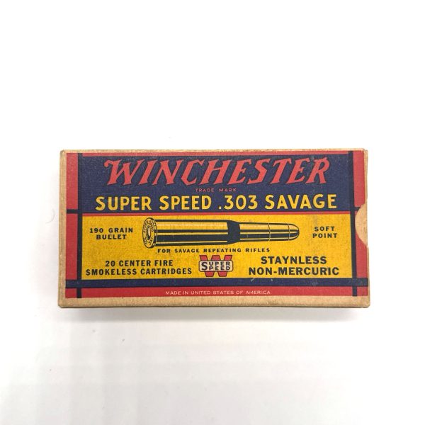 Winchester, Super Speed, .303 Savage 190 Grain Soft Point, 1 Piece Box