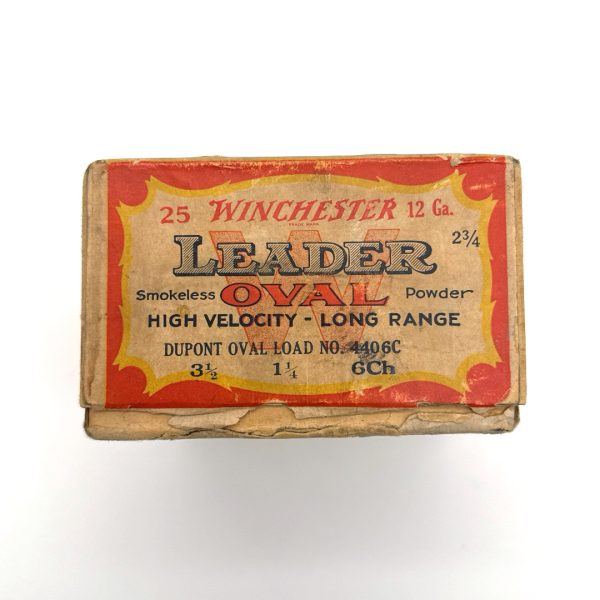 Winchester, Leader OVAL, 12 Gauge, #6ch Shot, 2 Piece Box (Partial)