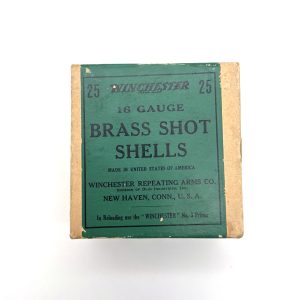 Winchester, Brass Shot Shells, 16 Gauge, New Primed Empty (NPE), 2 Piece Box (Sealed)