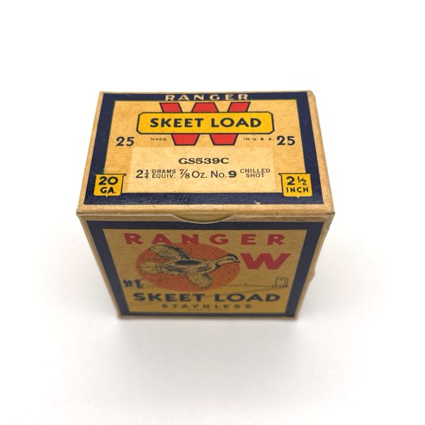 Winchester, Ranger, Gen 1 Skeet Load with Quail, 20 Gauge, #9ch Shot, 1 Piece Box