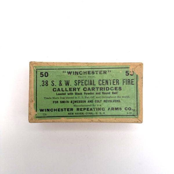 shot_20260922124202 Winchester, Gallery Cartridges, .38 S&W Special CF, Black powder and Round Ball, 2 Piece Box (Sealed)