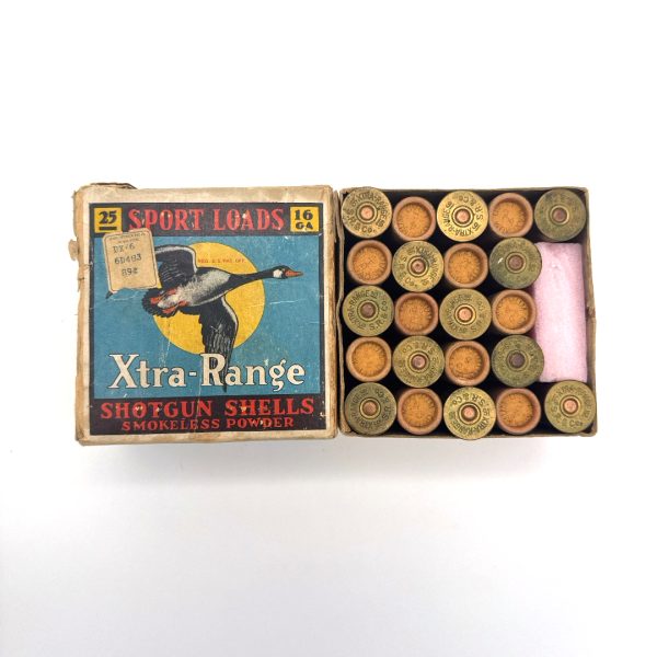 Sears, Xtra-Range, 16 Gauge, #7 1/2ch Shot, 2 Piece Box (Partial/Empty)