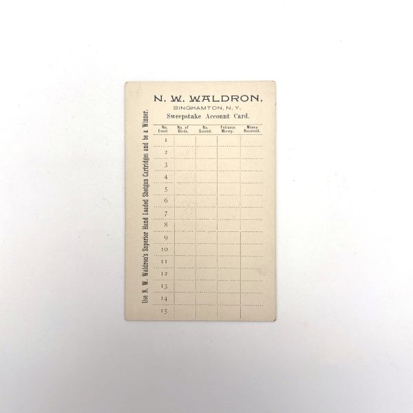 Dupont/ N.W. Waldron, Score Card (Unused)