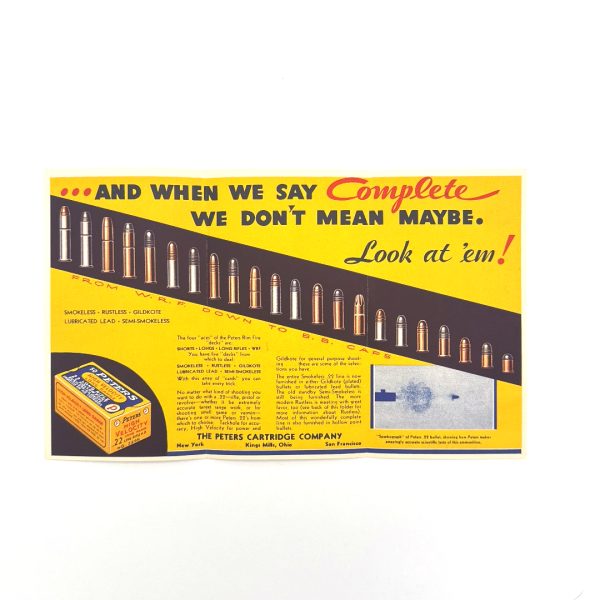 Peters, Fold Out Pamphlet on "Complete Line of .22's"