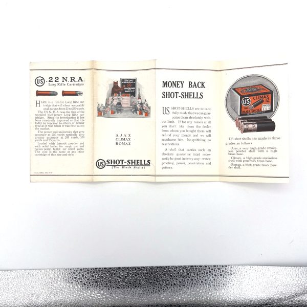 U. S. Cartridge Co, Fold out Pamphlet on Shotshells